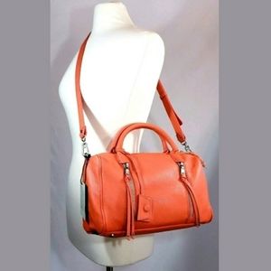 LIEBESKIND Leather Purse Bag Satchel, Hibiscus, Bright Orange Pink